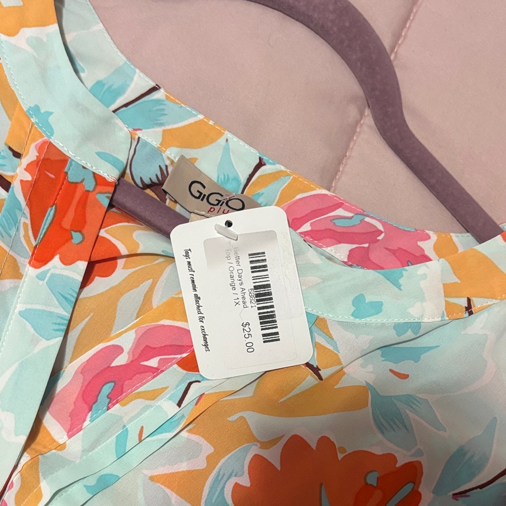 Vibrant Floral Blouse with Ruffle Sleeves - Picture 8 of 9